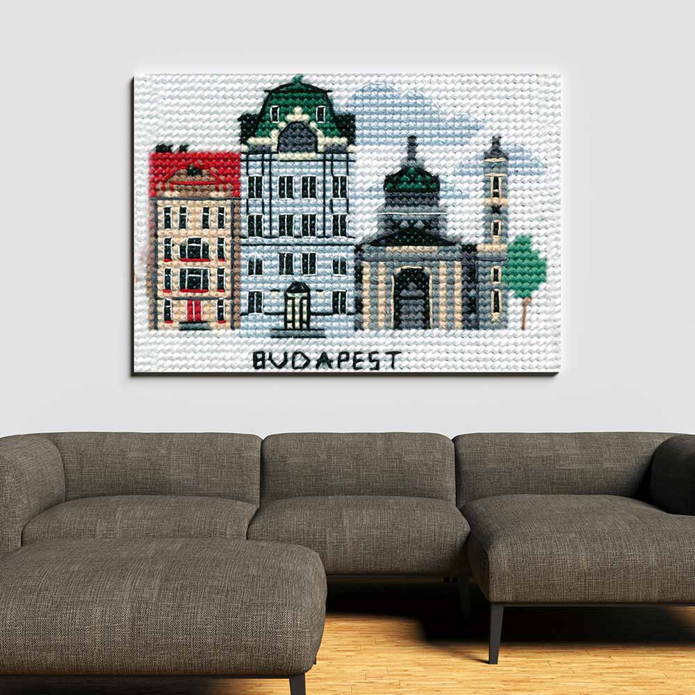 Kreuzstich - Budapest | 10x10 cm - Diy - Fadenkunst