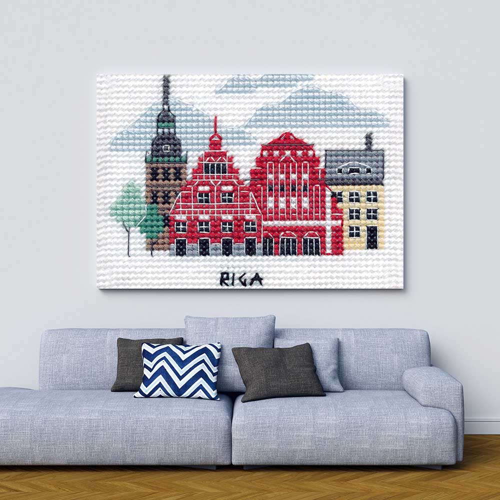 Kreuzstich - Riga | 10x10 cm - Diy - Fadenkunst