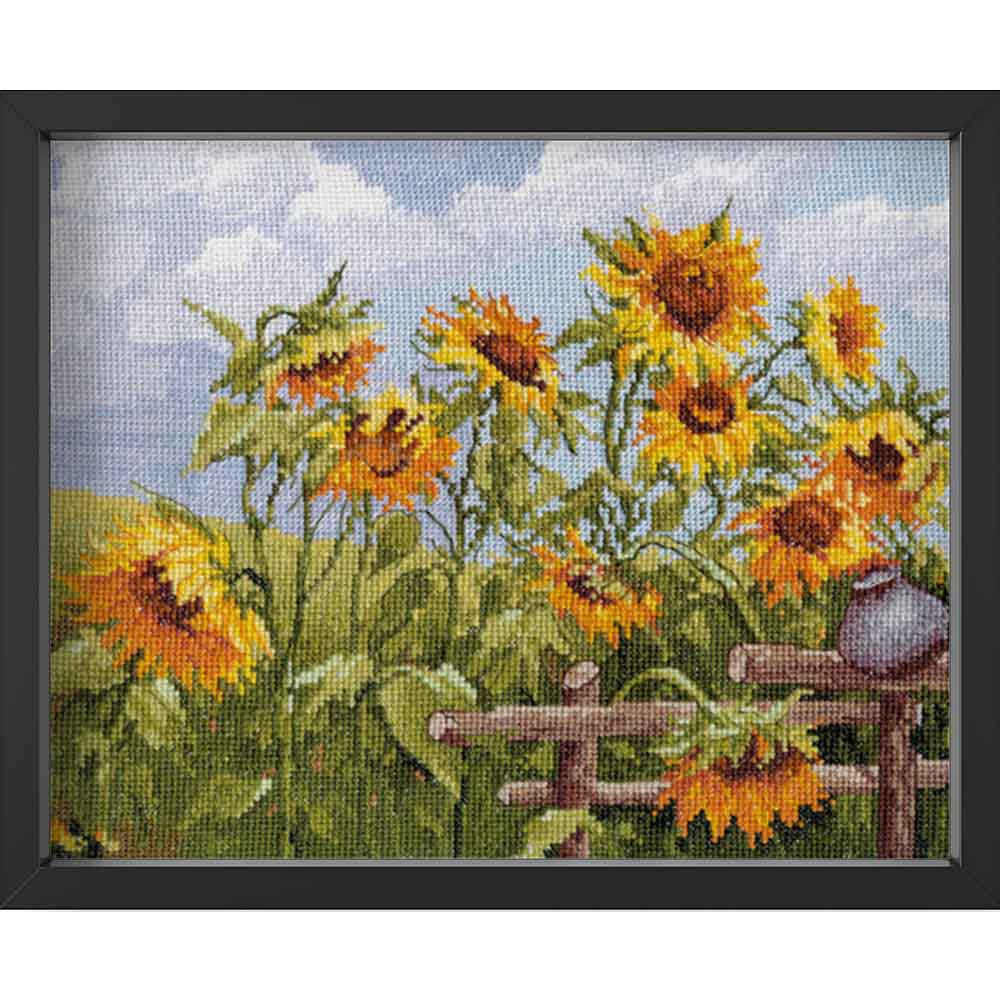 Kreuzstich - Sonnenblumen | 40x20 cm - Diy - Fadenkunst