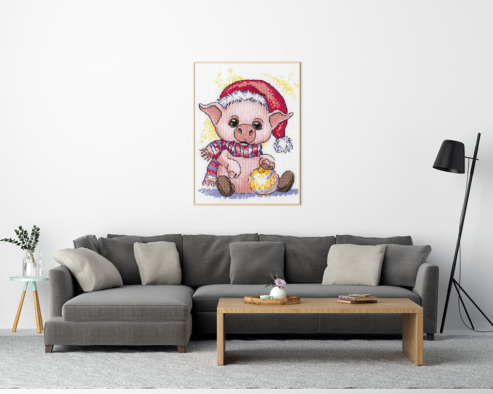 Kreuzstich - Baby Ferkel | 15x15 cm - Diy - Fadenkunst
