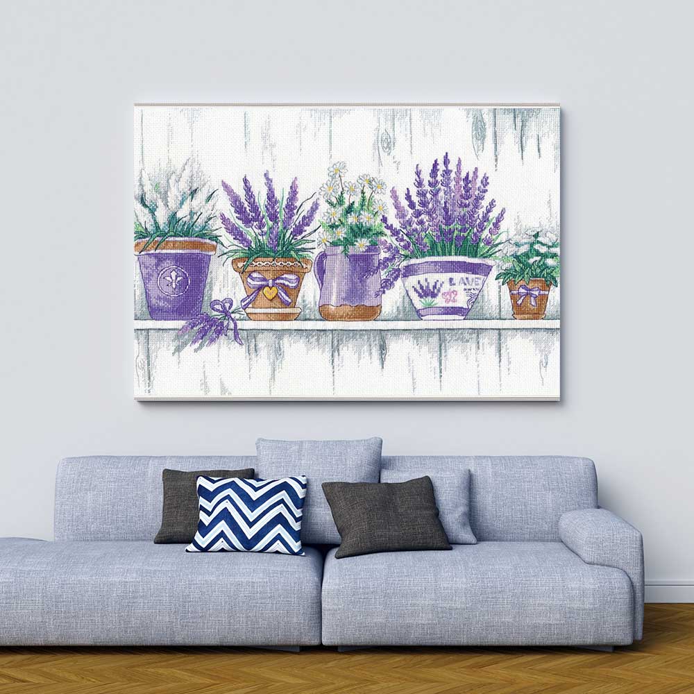 Kreuzstich - Lavendel Zärtlichkeit | 40x25 cm - Diy - Fadenkunst