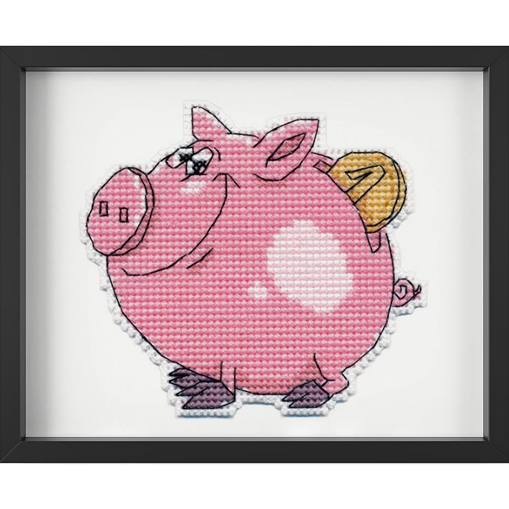 Kreuzstich - Sparschwein | 10x10 cm - Diy - Fadenkunst