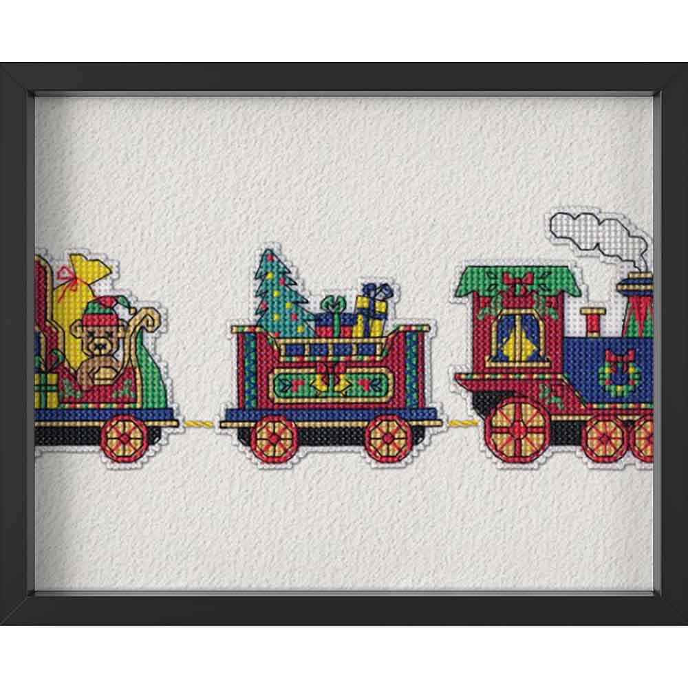 Kreuzstich - Weihnachtszug | 10x10 cm - Diy - Fadenkunst