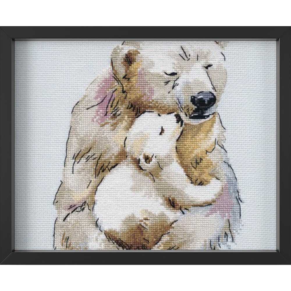 Kreuzstich - Die Wärme der Mutter | 20x25 cm - Diy - Fadenkunst