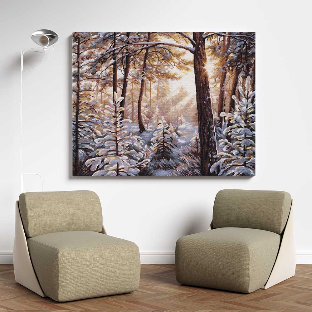 Kreuzstich - Frost und Sonnenlicht | 30x40 cm - Diy - Fadenkunst