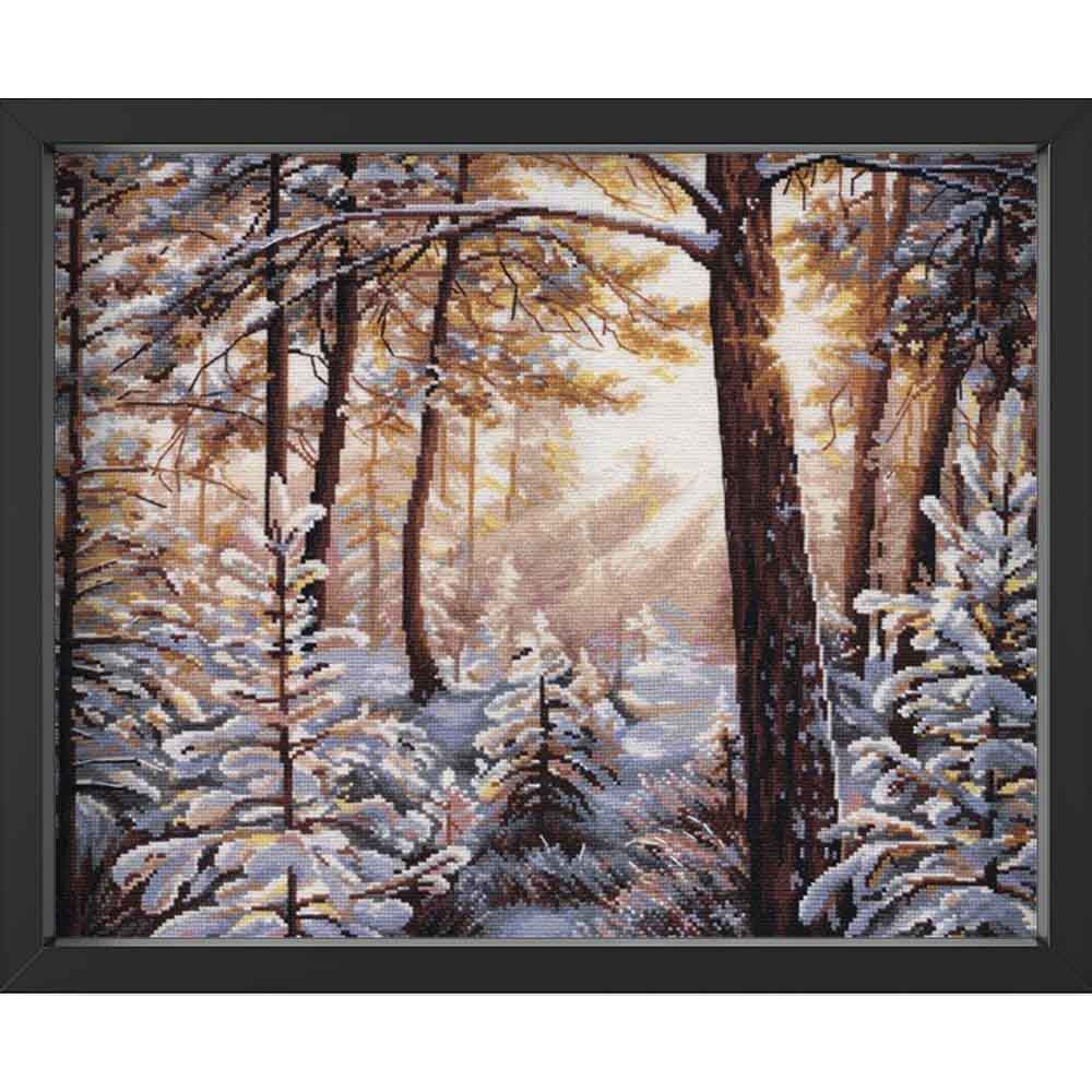 Kreuzstich - Frost und Sonnenlicht | 30x40 cm - Diy - Fadenkunst