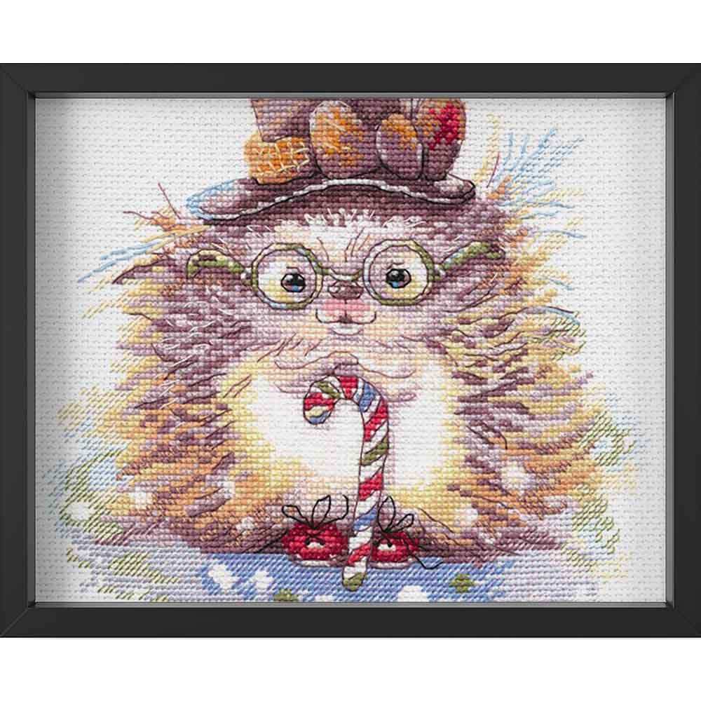 Kreuzstich - Igel Gentleman | 25x20 cm - Diy - Fadenkunst