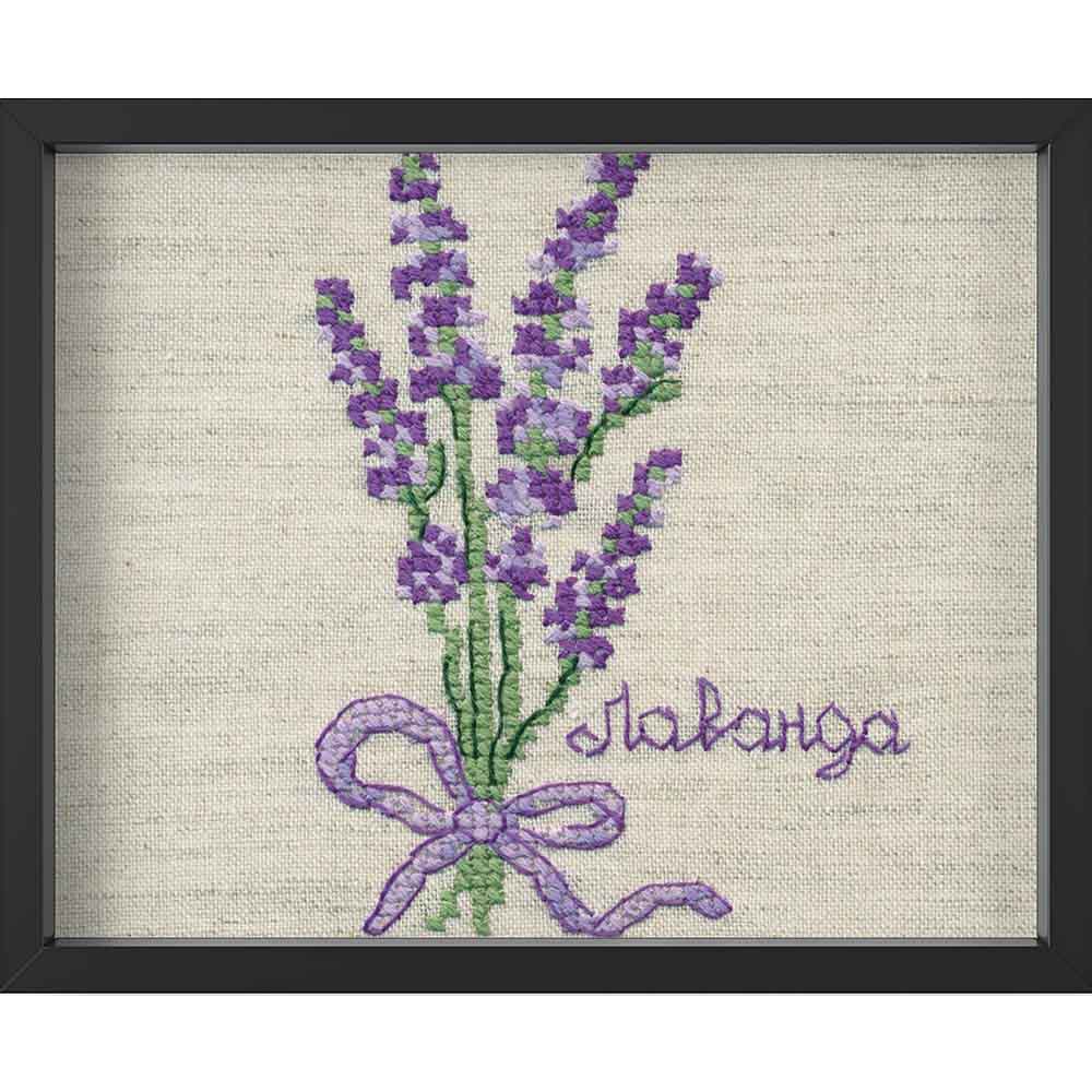 Kreuzstich - Lavendel | 10x10 cm - Diy - Fadenkunst