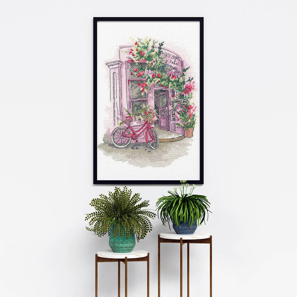 Kreuzstich - Lieblings Café | 20x25 cm - Diy - Fadenkunst