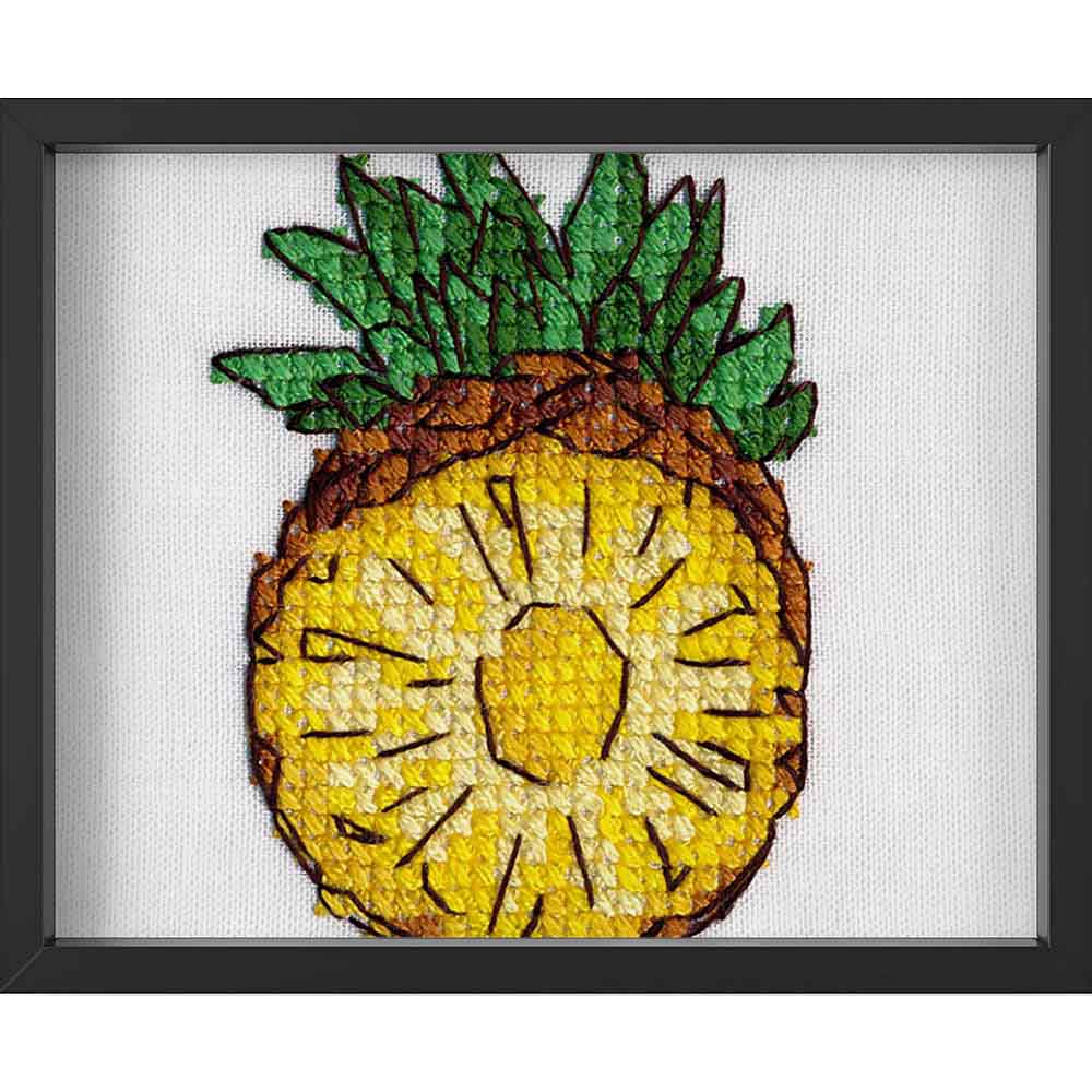 Kreuzstich - Ananas | 5x10 cm - Diy - Fadenkunst