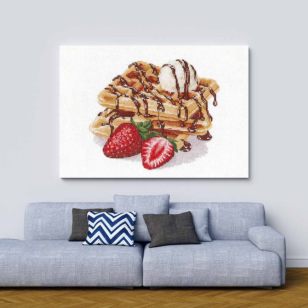 Kreuzstich - Wiener Waffeln | 20x20 cm - Diy - Fadenkunst