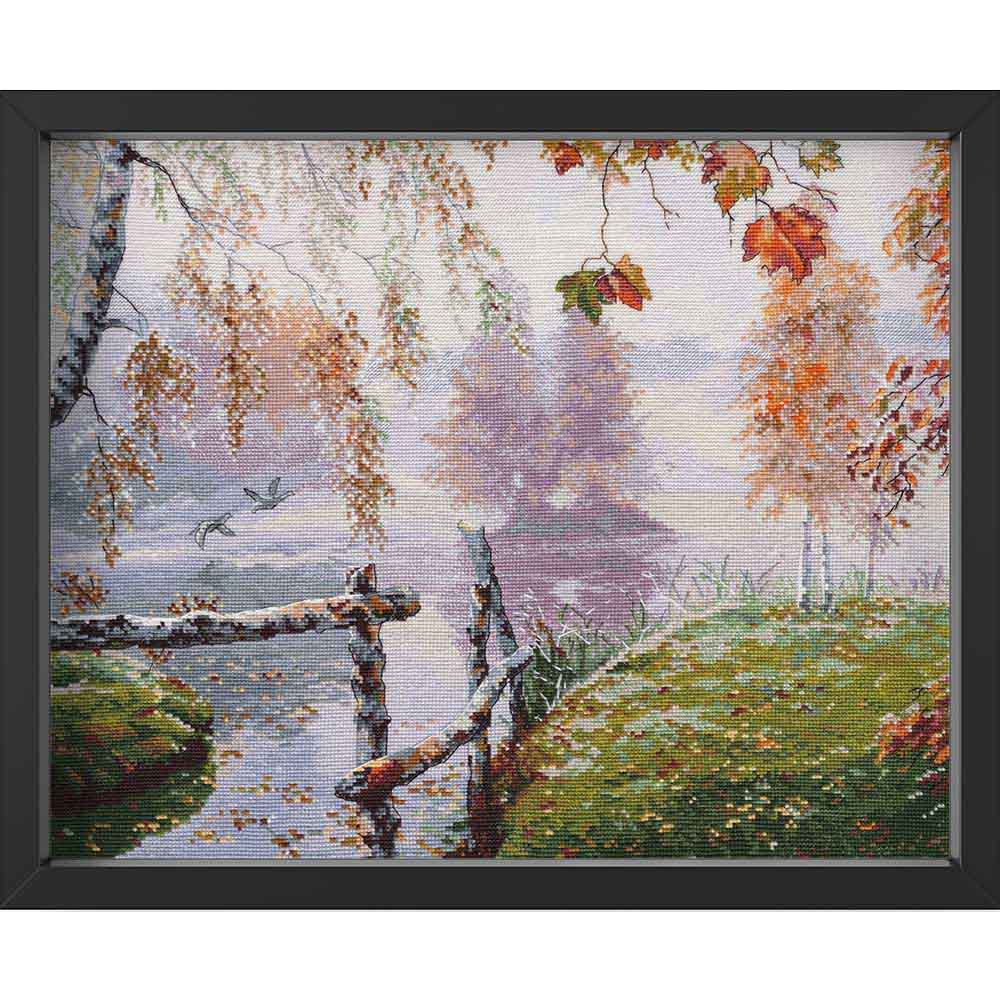 Kreuzstich - Der Hauch des Herbstes | 40x35 cm - Diy - Fadenkunst