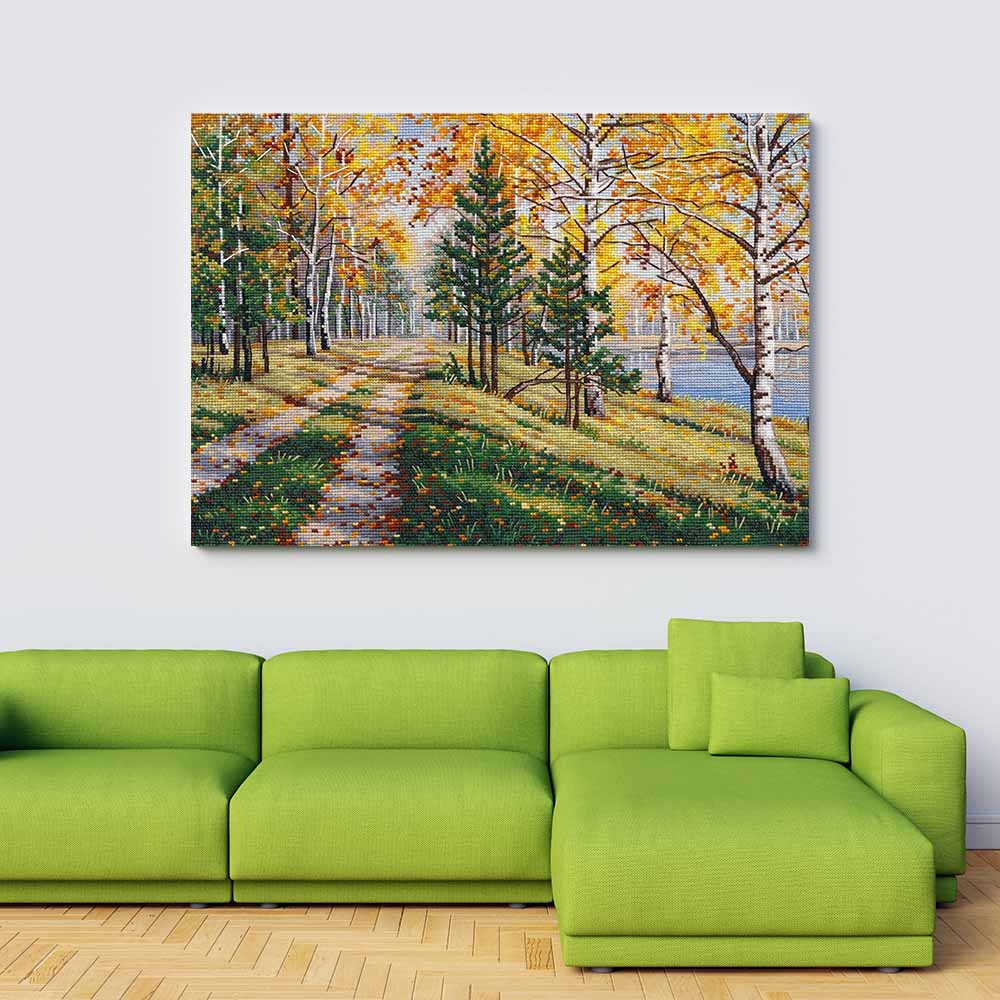 Kreuzstich - Herbstsaison | 40x25 cm - Diy - Fadenkunst