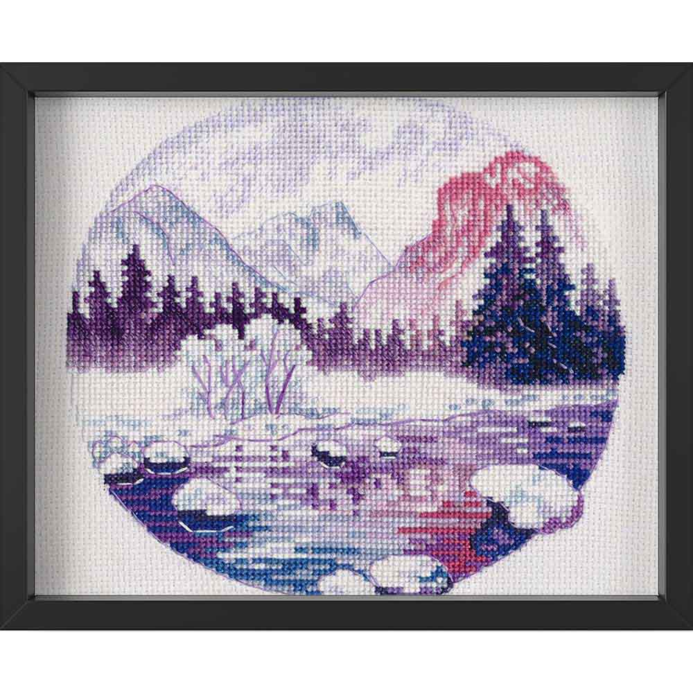 Kreuzstich - Violette Träume | 15x15 cm - Diy - Fadenkunst