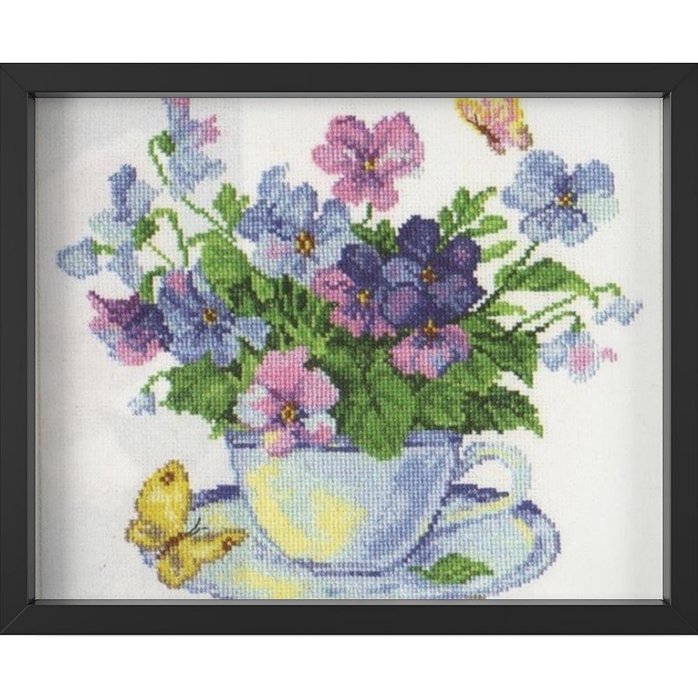 Kreuzstich - Morgenblume | 25x25 cm - Diy - Fadenkunst