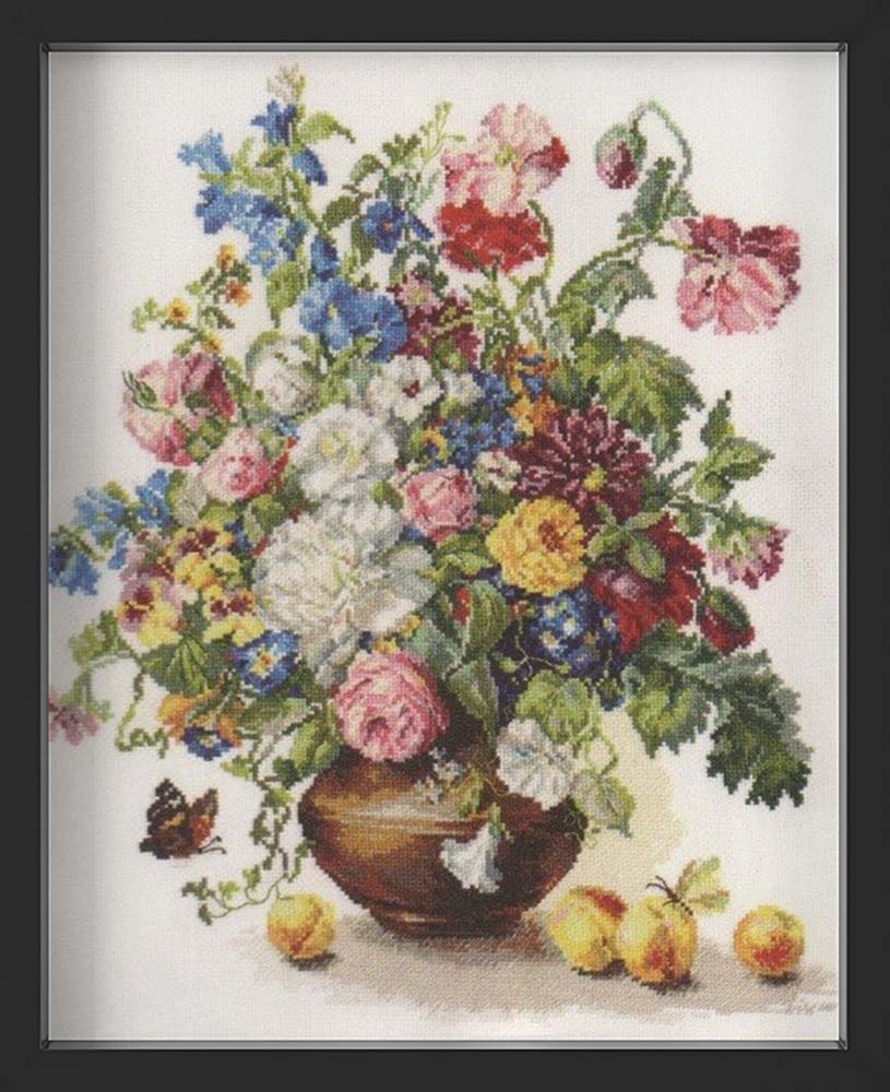 Kreuzstich - Poesie der Blumen - Der Duft des Sommers | 35x40 cm - Diy - Fadenkunst