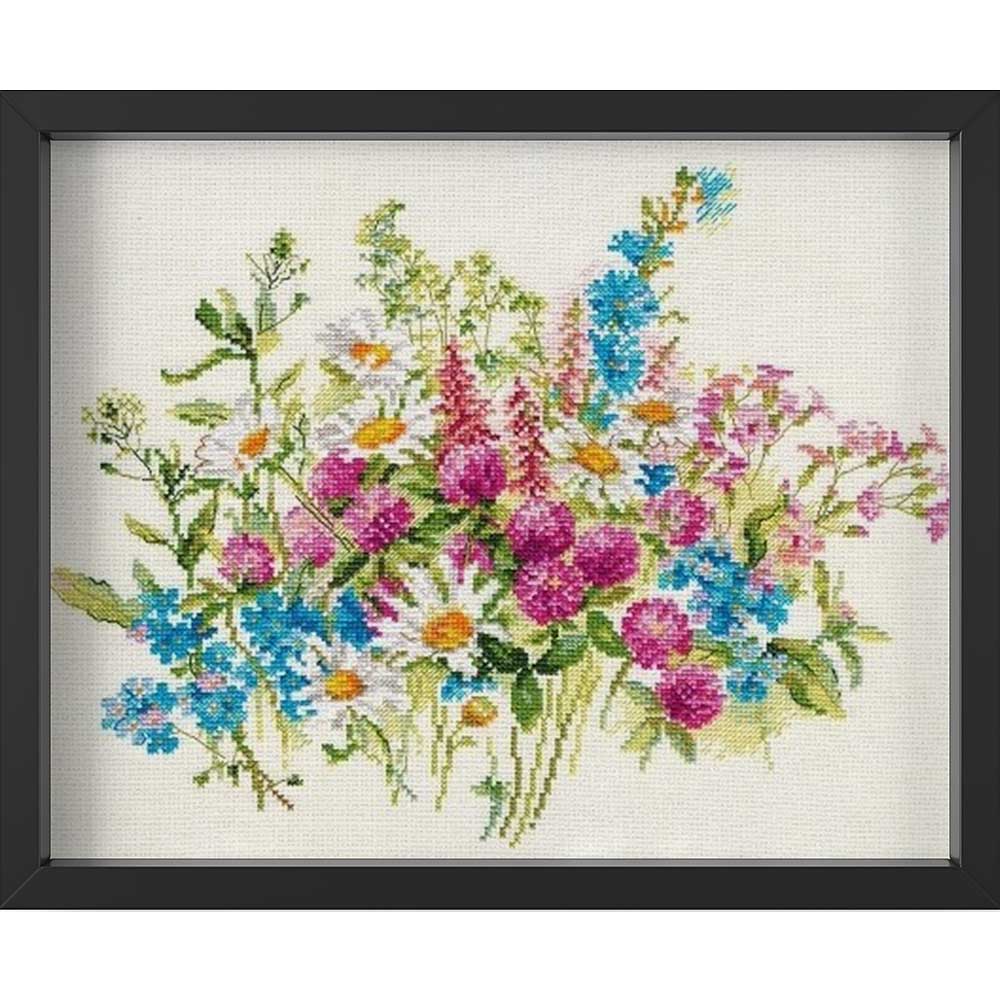 Kreuzstich - Clever & Gänseblümchen | 30x25 cm - Diy - Fadenkunst