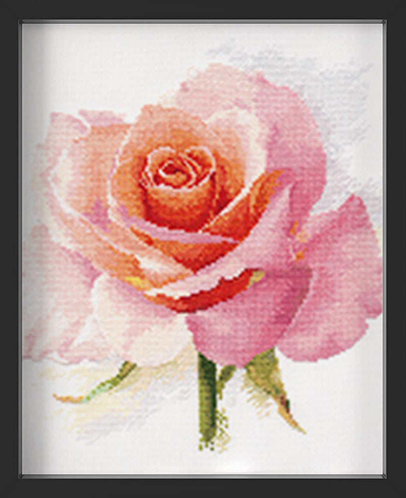 Kreuzstich - Rose Zärtlichkeit | 25x25 cm - Diy - Fadenkunst
