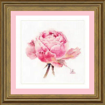 Kreuzstich - Aquarel Rosen - Exquisites Rosé  | 26x24 cm