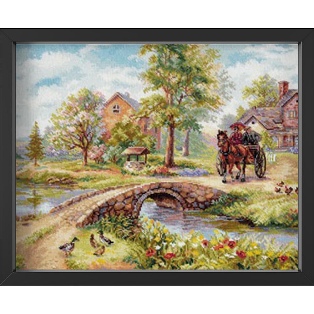 Kreuzstich - Sonntagsspaziergang | 55x35 cm - Diy - Fadenkunst