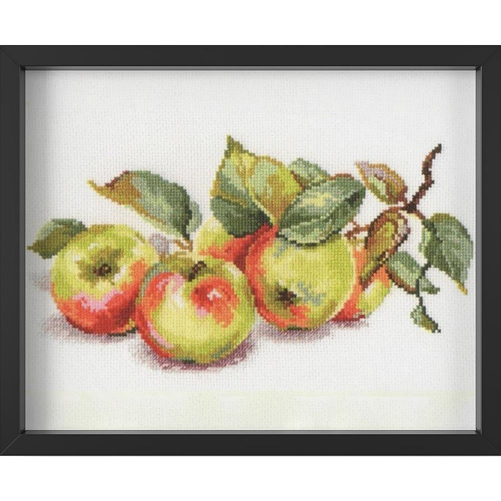 Kreuzstich - Äpfel | 30x15 cm - Diy - Fadenkunst