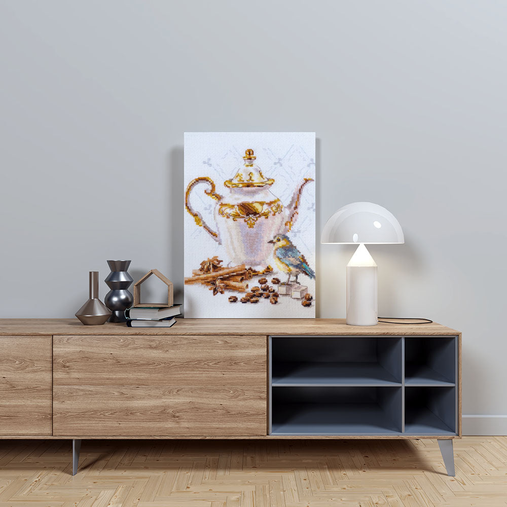 Kreuzstich - Kaffeekenner | 15x20 cm - Diy - Fadenkunst