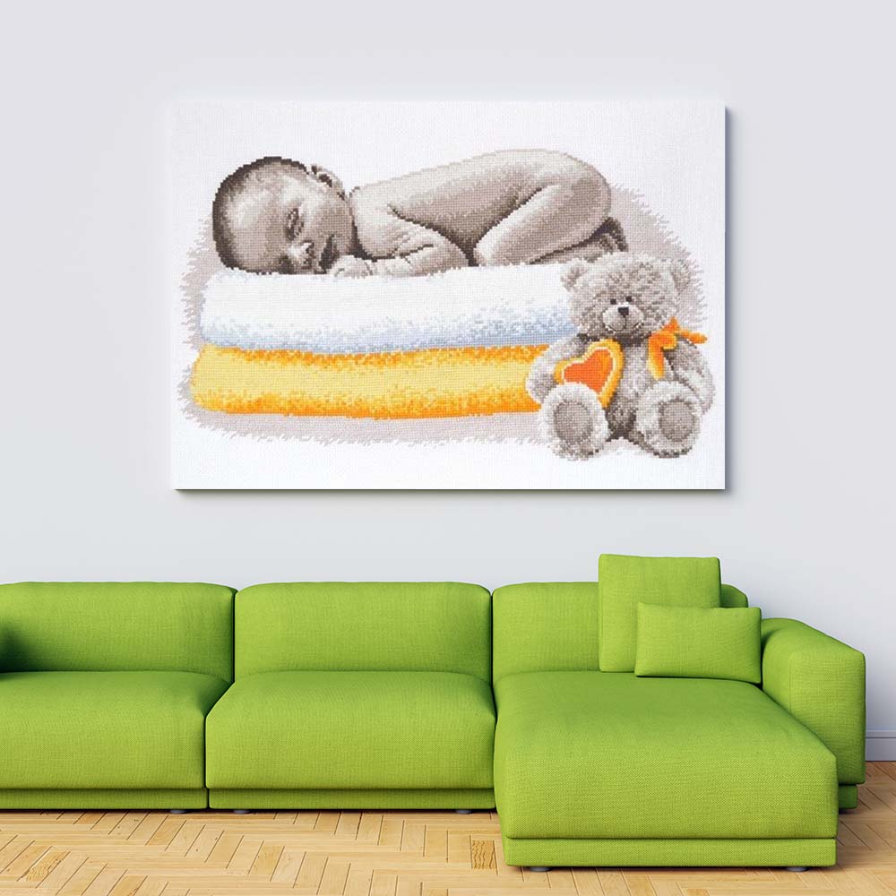 Kreuzstich - Baby Traum | 40x25 cm - Diy - Fadenkunst