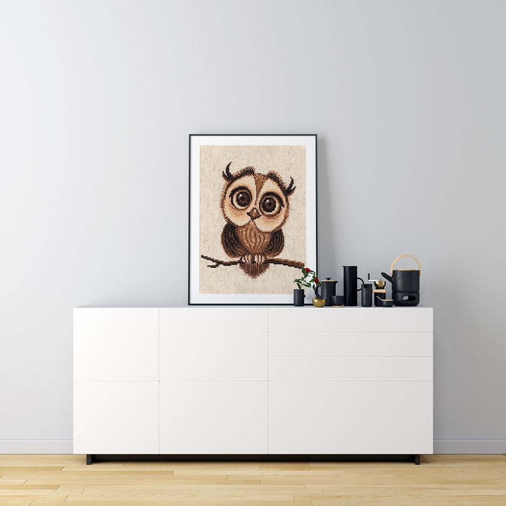 Meecaa Kreuzstich-Set Eule - 11-fädig Geprägtes Stickset Mit Zubehör Für Anfänger