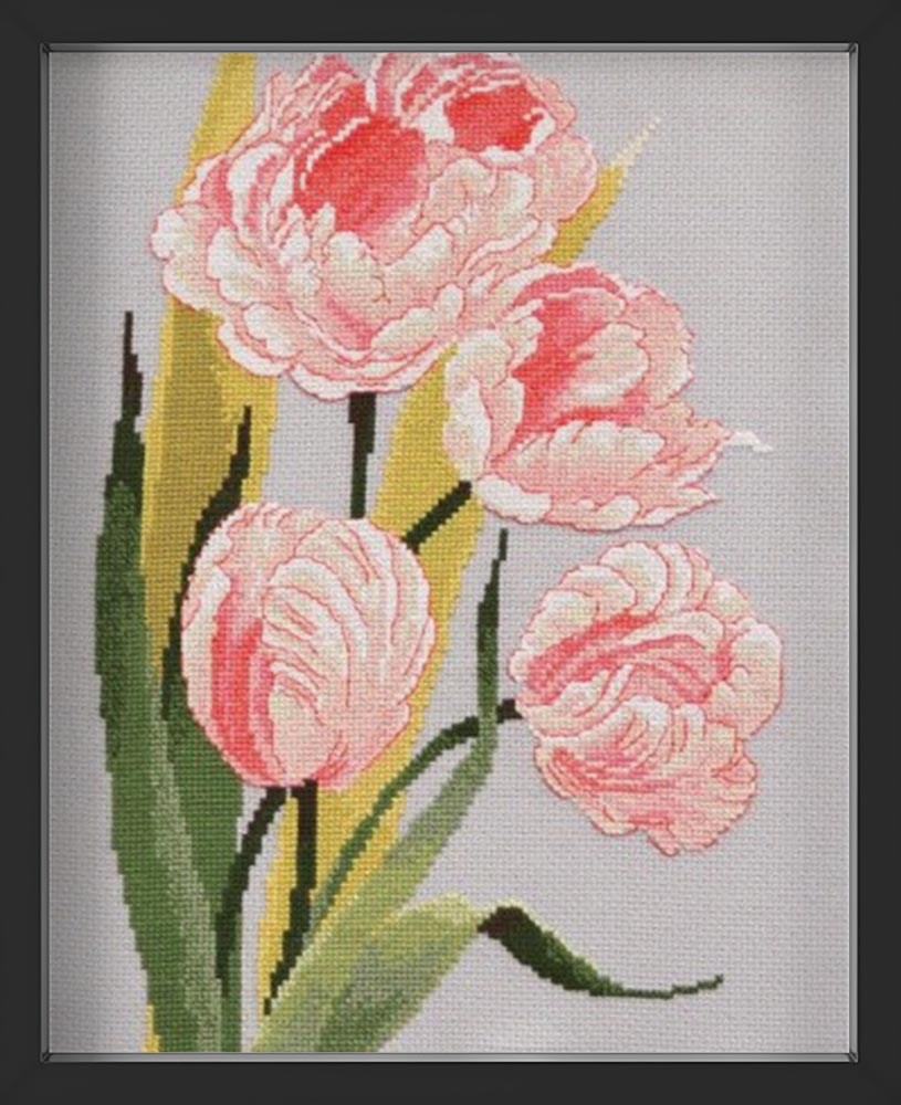 Kreuzstich - Frühlingssymbol | 40x20 cm - Diy - Fadenkunst