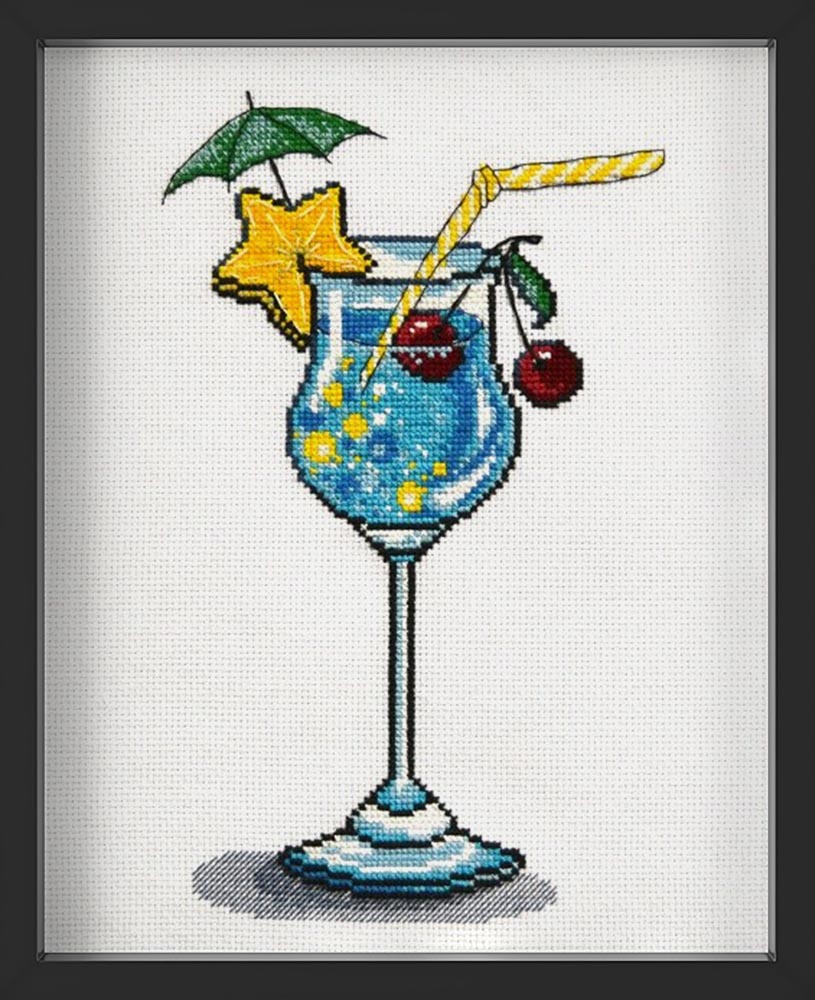Kreuzstich - Blaue Lagune | 20x25 cm - Diy - Fadenkunst