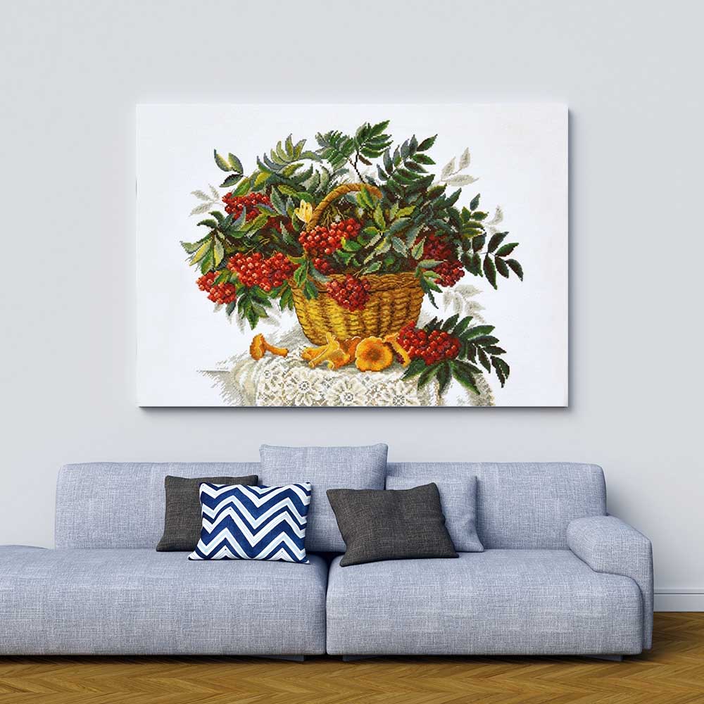 Kreuzstich - Roter Rowan | 45x40 cm - Diy - Fadenkunst
