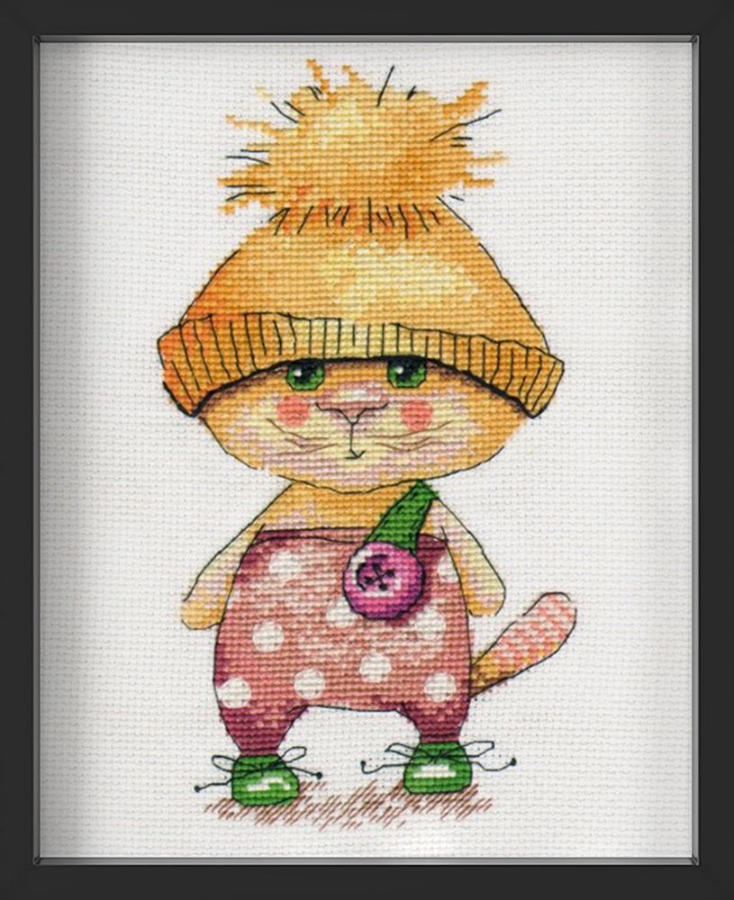 Kreuzstich - Ingwer Katze | 15x25 cm - Diy - Fadenkunst