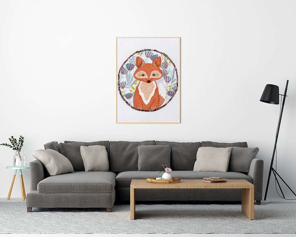 Kreuzstich - Kleiner Fuchs | 15x15 cm - Diy - Fadenkunst