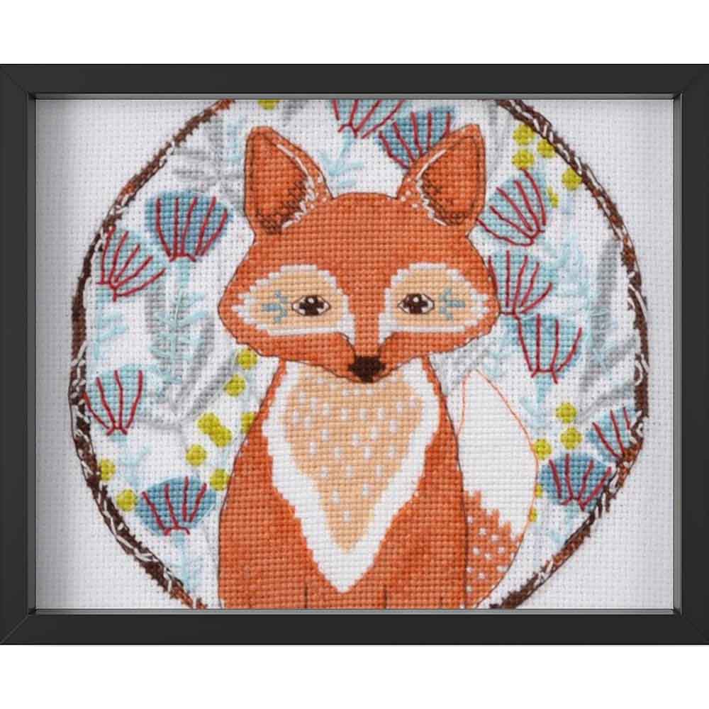 Kreuzstich - Kleiner Fuchs | 15x15 cm - Diy - Fadenkunst