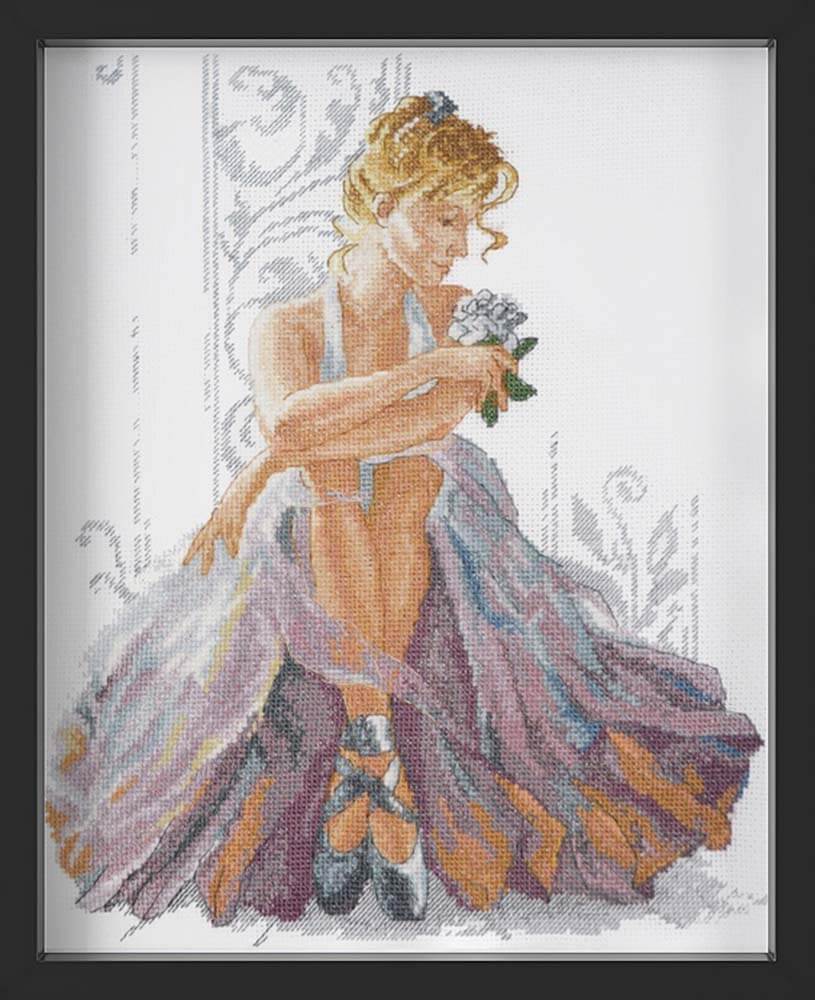 Kreuzstich - Frau im Hochzeitskleid | 25x30 cm - Diy - Fadenkunst