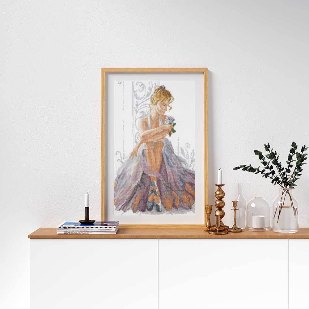 Kreuzstich - Frau im Hochzeitskleid | 25x30 cm - Diy - Fadenkunst
