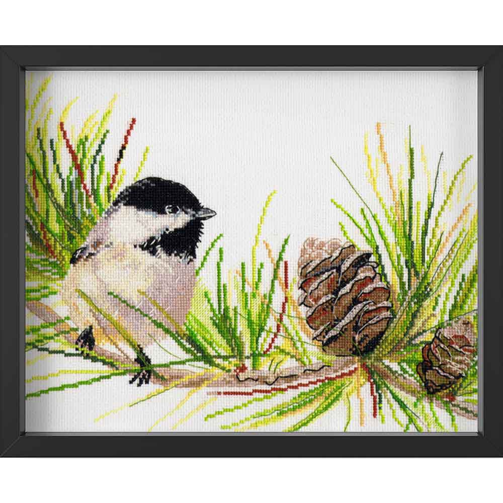 Kreuzstich - Chickadee | 30x25 cm - Diy - Fadenkunst