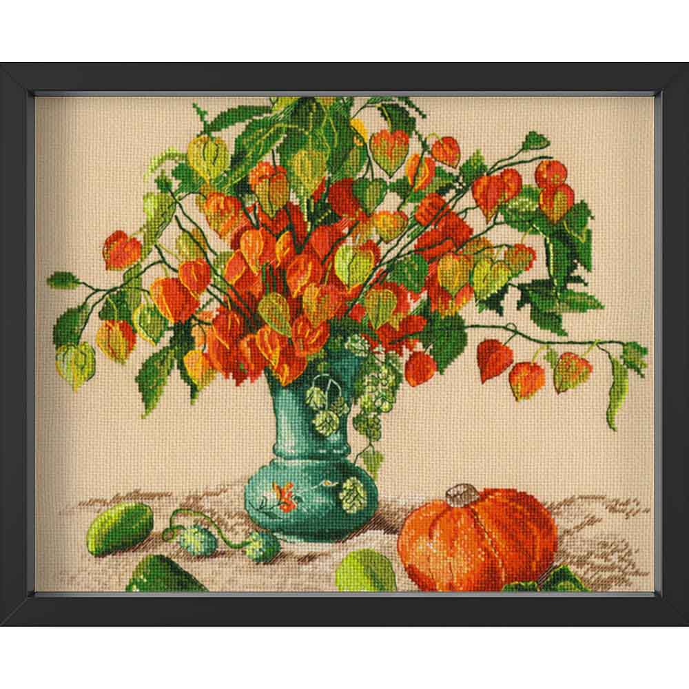Kreuzstich - Herbstliche Laternen | 30x30 cm - Diy - Fadenkunst
