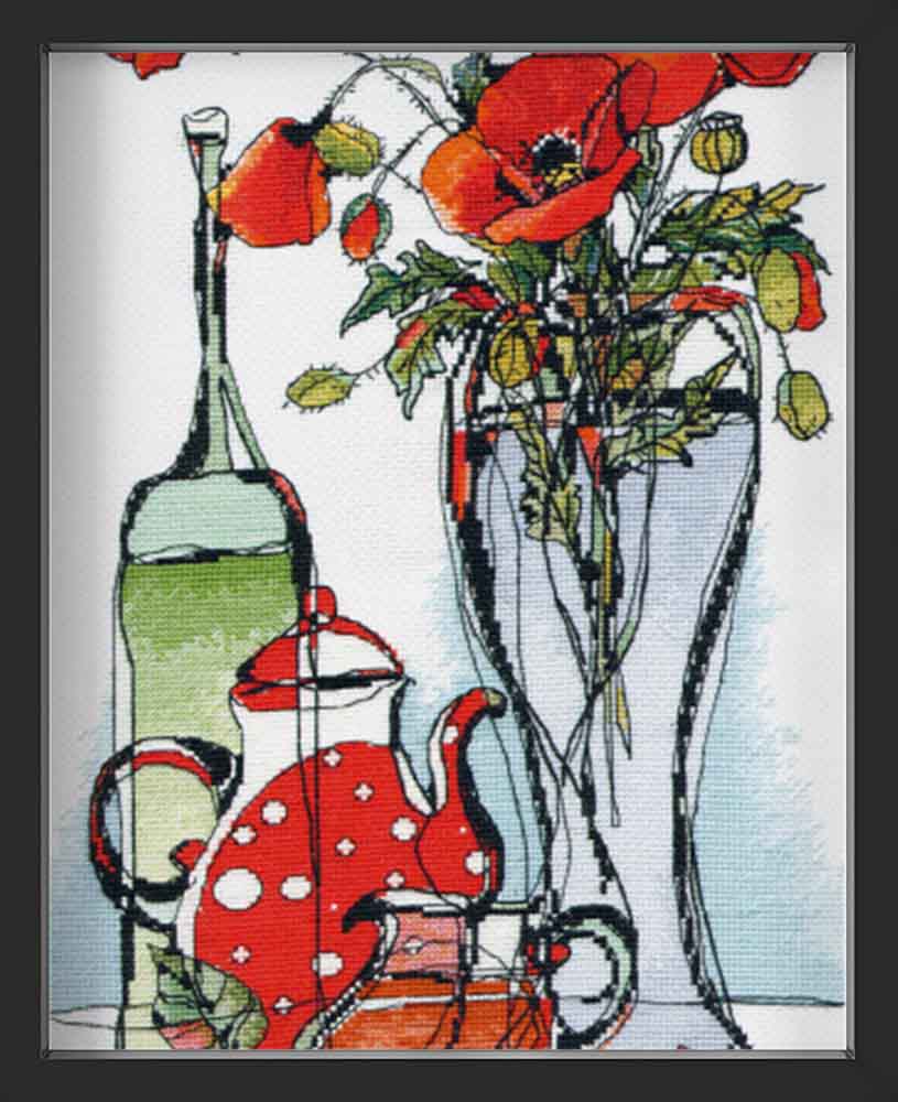 Kreuzstich - Glasfantasie 3 | 25x40 cm - Diy - Fadenkunst