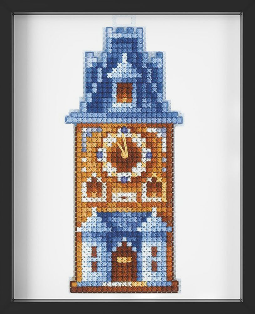Kreuzstich - Uhrenturm | 5x10 cm - Diy - Fadenkunst