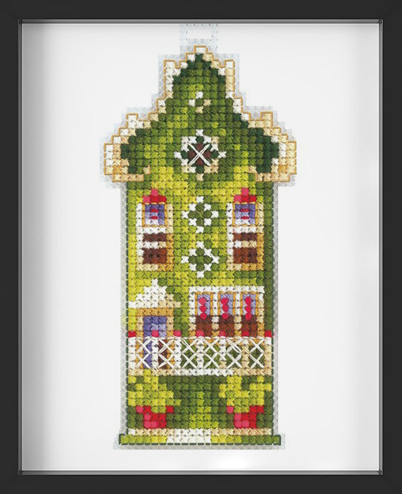 Kreuzstich - Olivenhaus | 5x10 cm - Diy - Fadenkunst