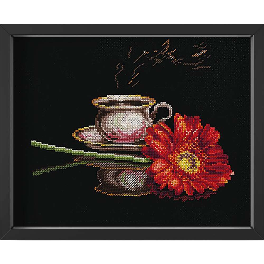 Kreuzstich - Kaffee für Sie  | 30x25 cm - Diy - Fadenkunst