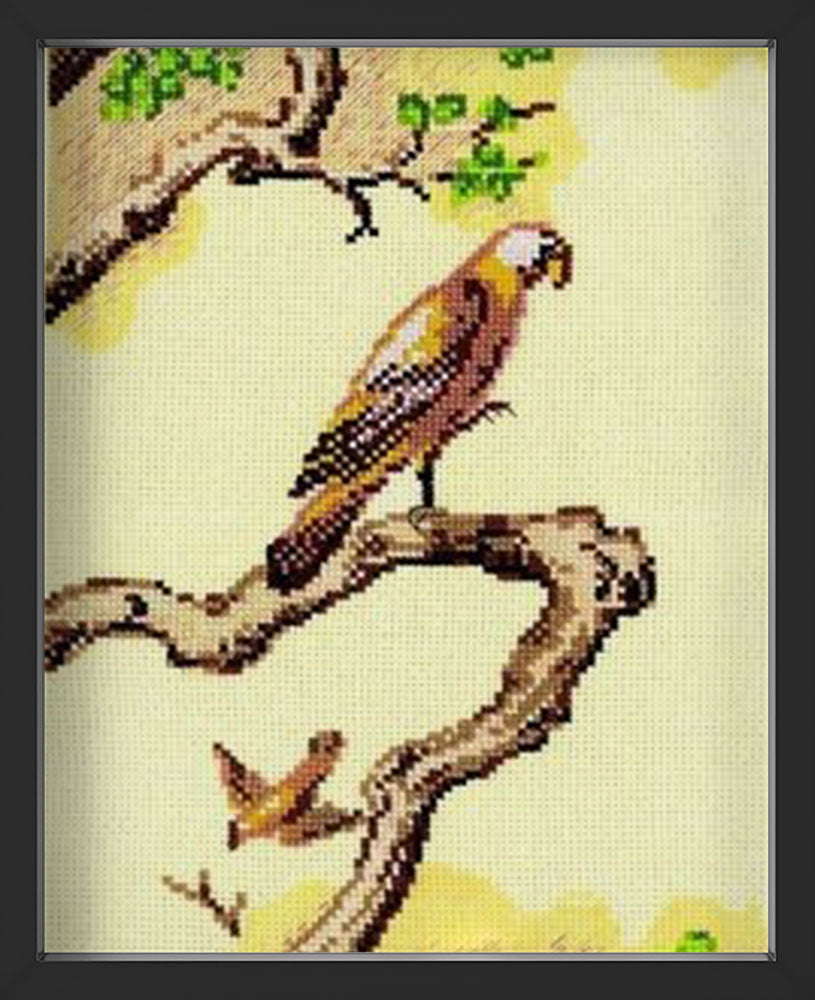 Kreuzstich - Chinesische Motive - Falke | 20x45 cm - Diy - Fadenkunst