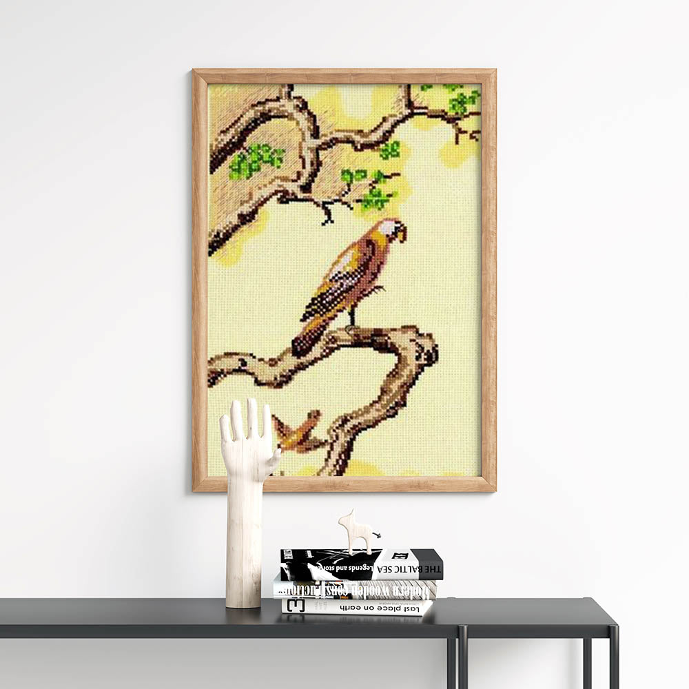 Kreuzstich - Chinesische Motive - Falke | 20x45 cm - Diy - Fadenkunst