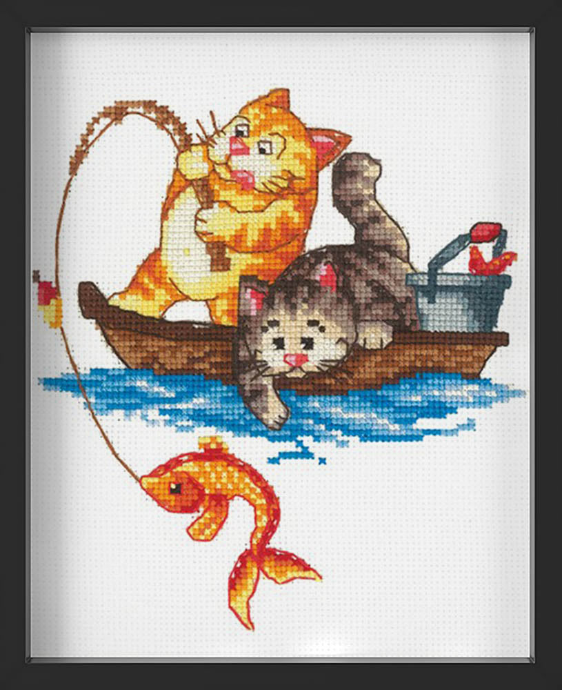Kreuzstich - Gotcha | 20x20 cm - Diy - Fadenkunst
