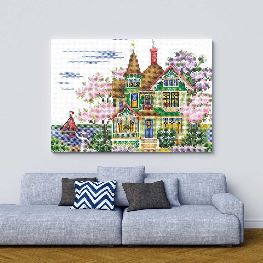 Kreuzstich - Mai Morgen | 20x25 cm - Diy - Fadenkunst