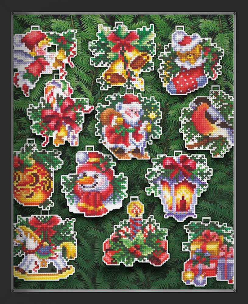 Kreuzstich - Weihnachtsspielzeug | 10x10 cm - Diy - Fadenkunst