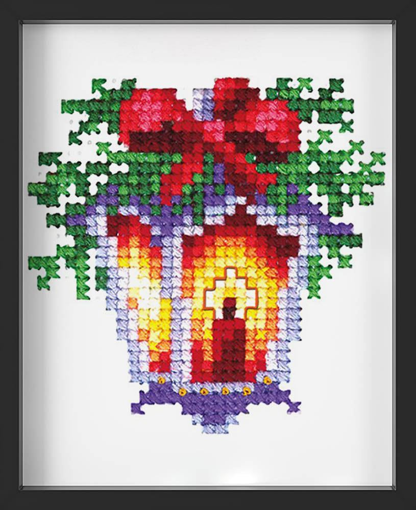 Kreuzstich - Weihnachtsspielzeug Laterne | 10x10 cm - Diy - Fadenkunst
