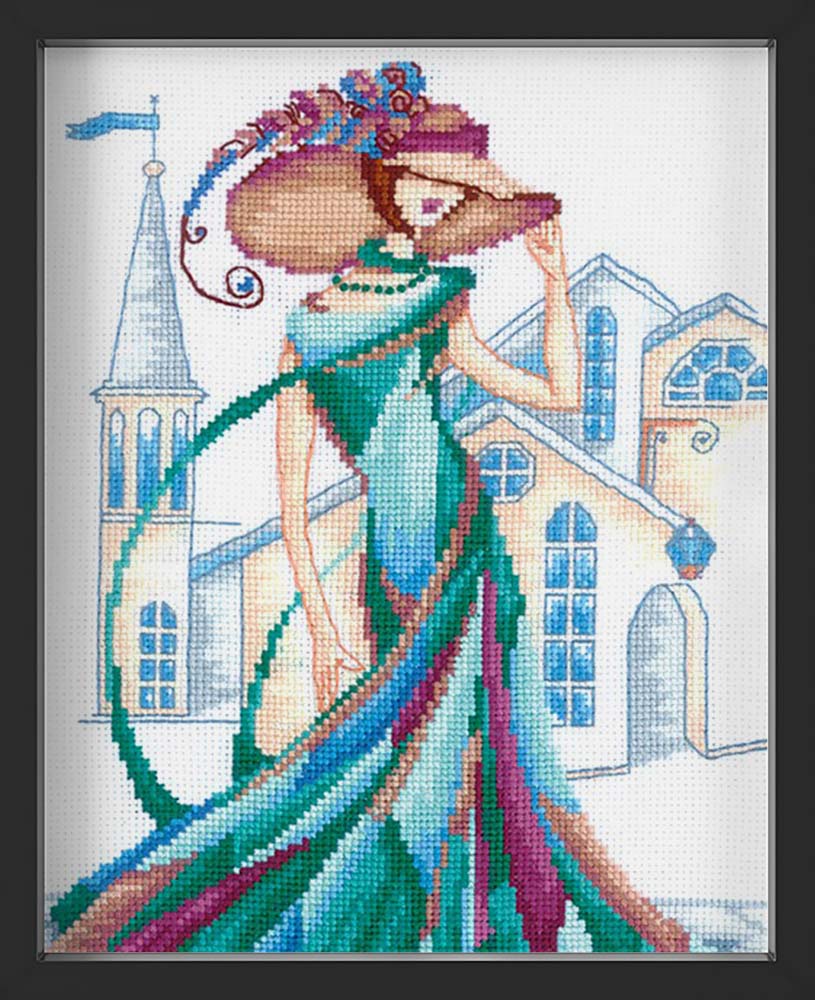 Kreuzstich - Smaragdspitze | 20x30 cm - Diy - Fadenkunst