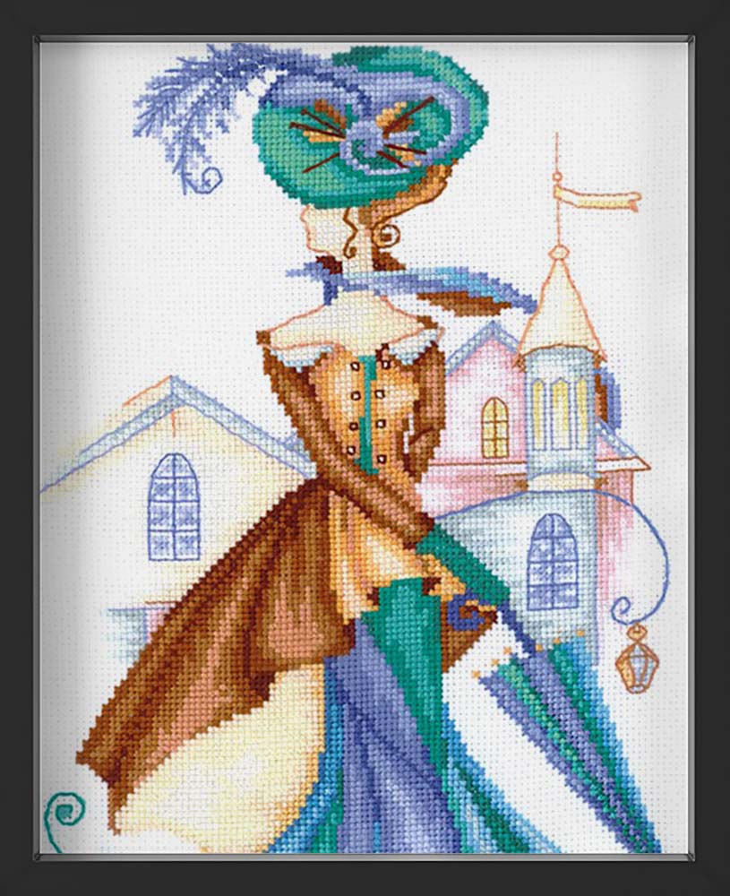 Kreuzstich - Goldenes Kaschmir | 20x30 cm - Diy - Fadenkunst